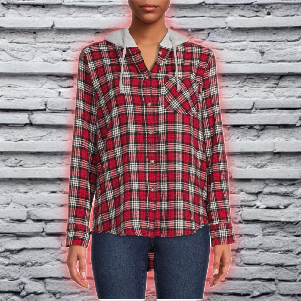 Time And Tru Women's Hooded Flannel